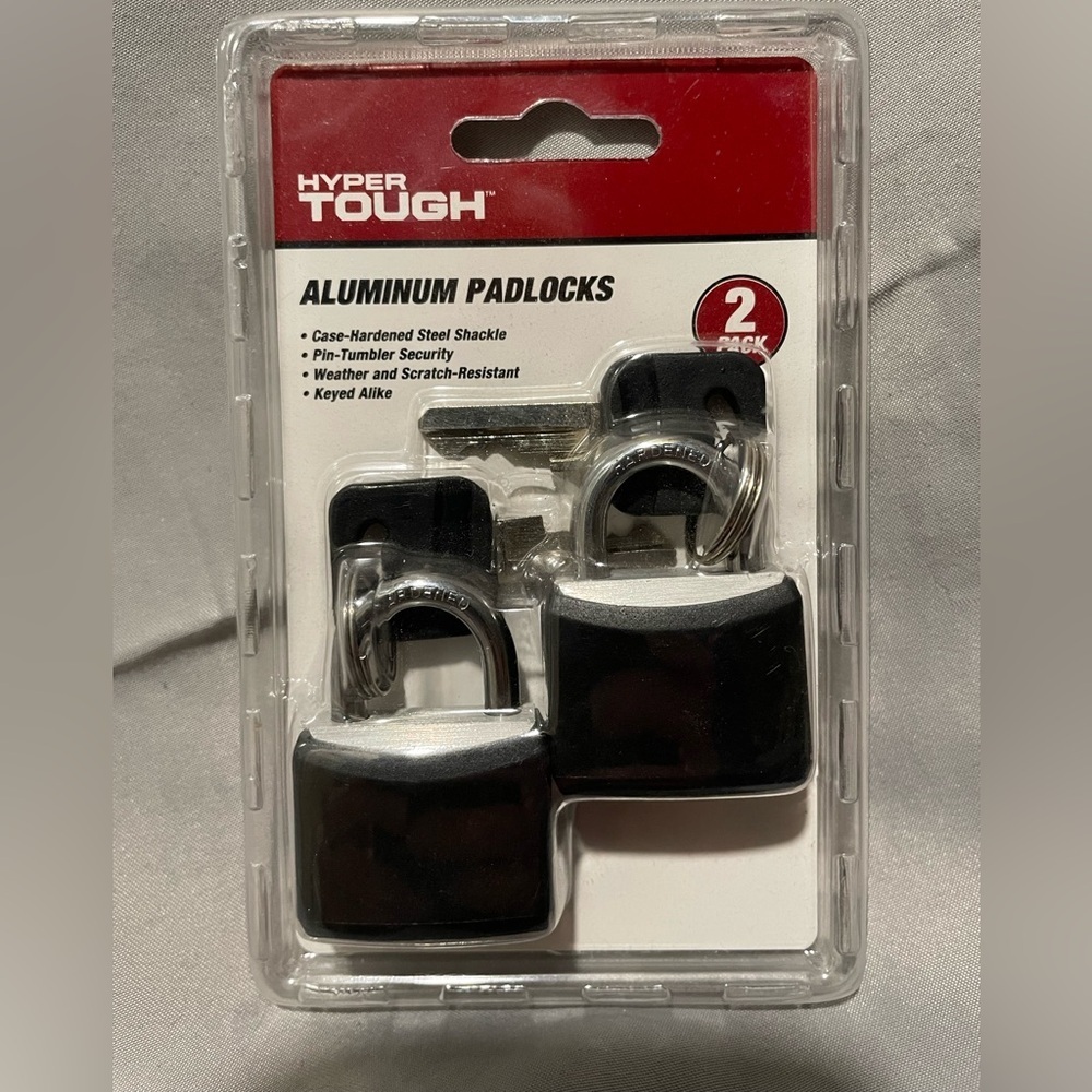 Hyper Tough Small Black Aluminum Padlocks - 2 Pack
